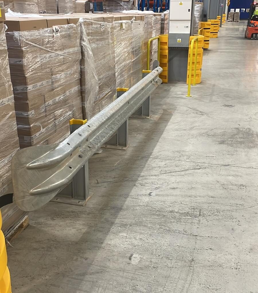 Safety barriers in warehouse